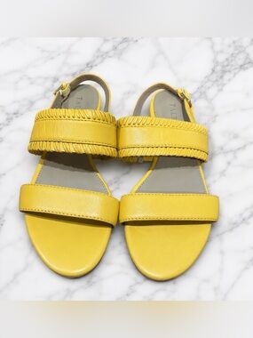 Talbots Yellow Keri Whipstitch Nappa Sandals Women’s size 6M Leather Summer